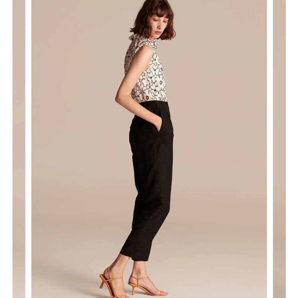 Rebecca Taylor Tai Embroidery Sleeveless Jumpsuit in Vanilla/Black